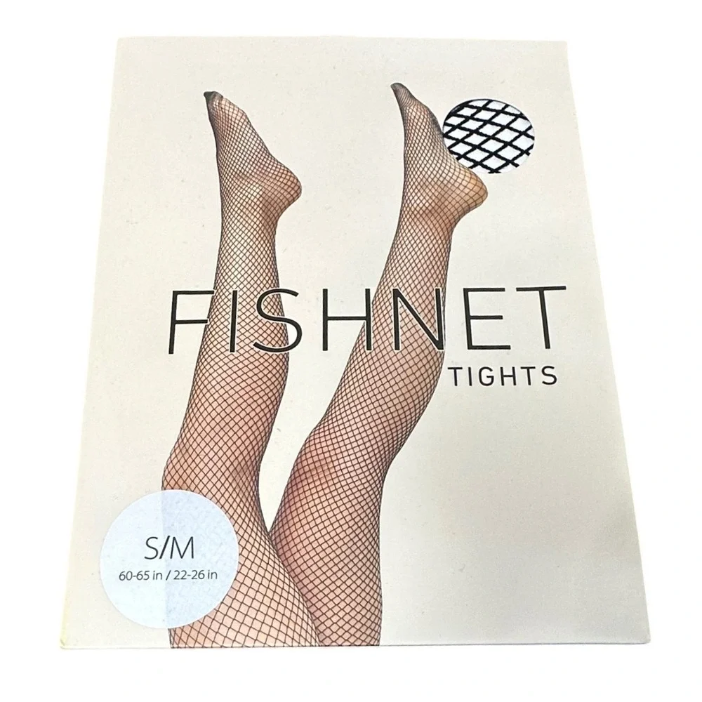 Forever 21‎ Fishnet Tights Womens S/M Black New Diamond Mesh Hosiery #00379396